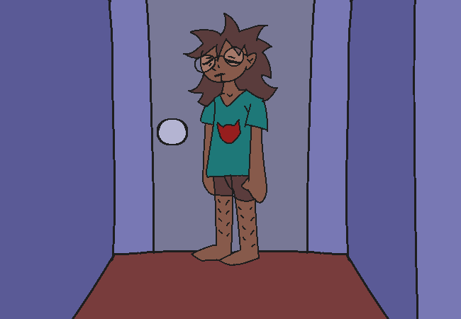 A nameless person standing in a room.