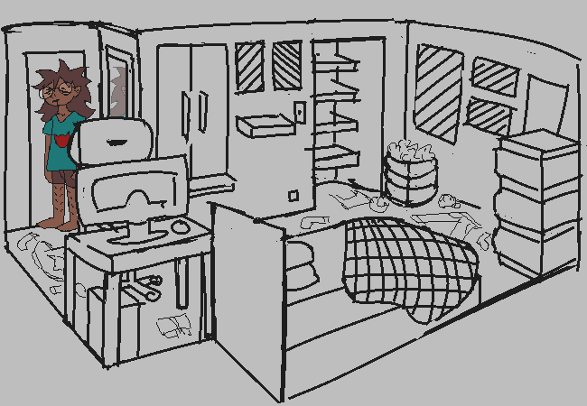 A very messy and unkempt bedroom.